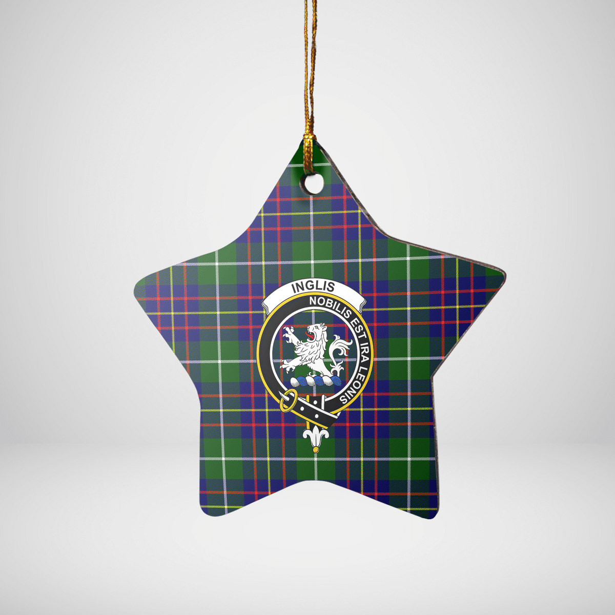 Clan Inglis Modern Tartan Crest Star Ceramic Ornament BX47 Inglis Modern Tartan Tartan Christmas   