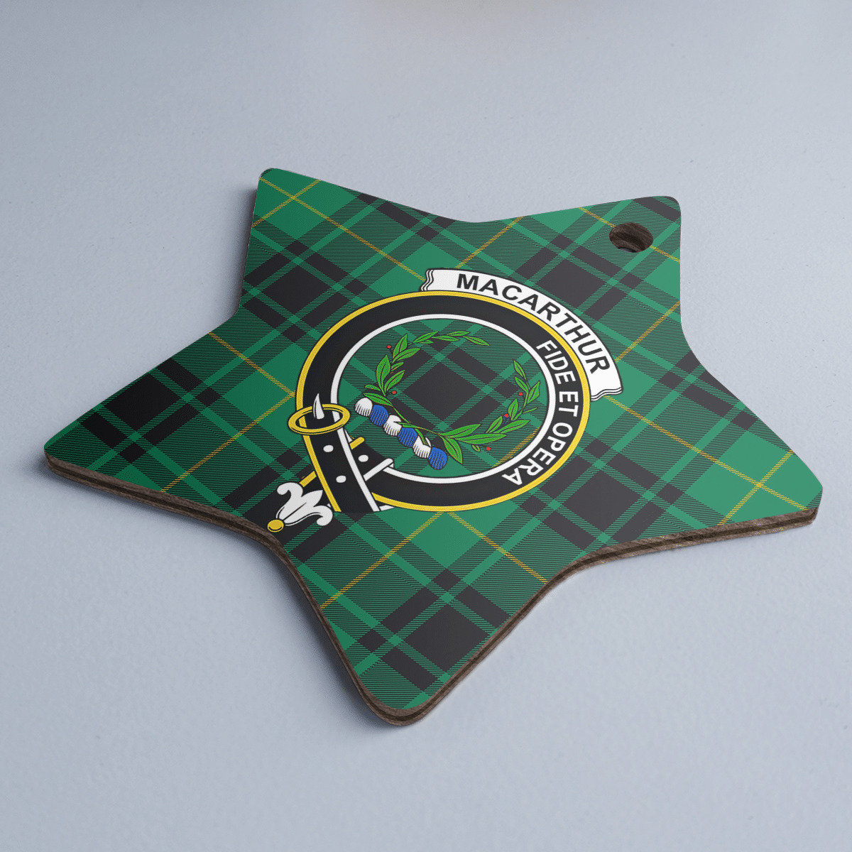 Clan MacArthur Ancient Tartan Crest Star Ceramic Ornament PX80 MacArthur Ancient Tartan Tartan Christmas   