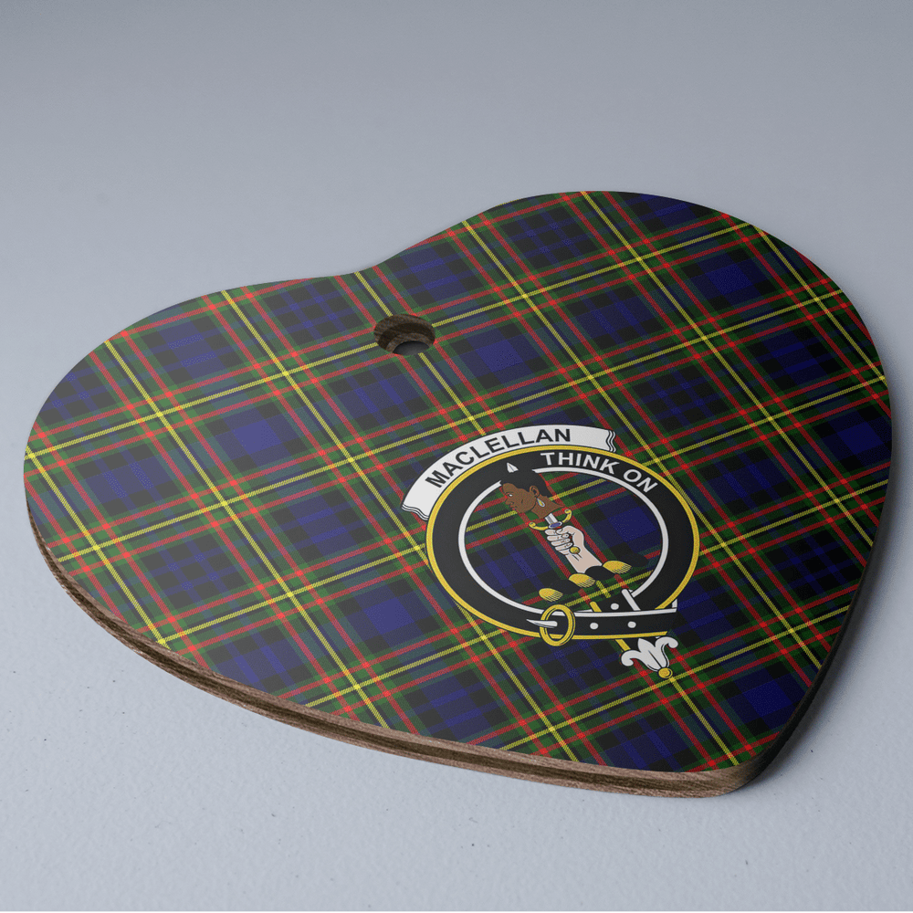 Clan MacLellan Modern Tartan Crest Heart Ceramic Ornament EF51 MacLellan Modern Tartan Tartan Christmas   