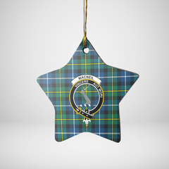 Clan MacNeill of Barra Ancient Tartan Crest Star Ceramic Ornament DP43 MacNeill of Barra Ancient Tartan Tartan Christmas   
