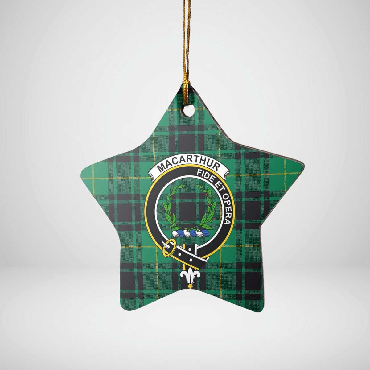 Clan MacArthur Ancient Tartan Crest Star Ceramic Ornament PX80 MacArthur Ancient Tartan Tartan Christmas   