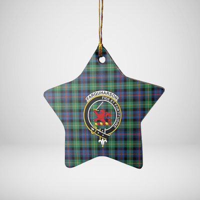 Clan Farquharson Ancient Tartan Crest Star Ceramic Ornament