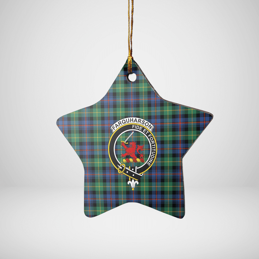 Clan Farquharson Ancient Tartan Crest Star Ceramic Ornament UN74 Farquharson Ancient Tartan Tartan Christmas   