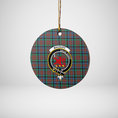 Clan MacDuff Hunting Ancient Tartan Crest Round Ceramic Ornament DM81 MacDuff Hunting Ancient Tartan Tartan Christmas   