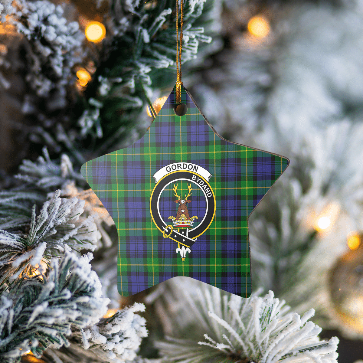 Clan Gordon Modern Tartan Crest Star Ceramic Ornament AR97 Gordon Modern Tartan Tartan Christmas   