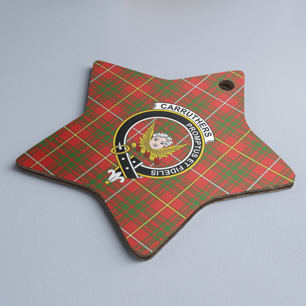 Clan Carruthers Tartan Crest Star Ceramic Ornament OB47 Carruthers Tartan Tartan Christmas   