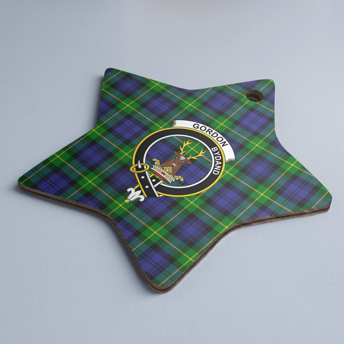 Clan Gordon Modern Tartan Crest Star Ceramic Ornament AR97 Gordon Modern Tartan Tartan Christmas   