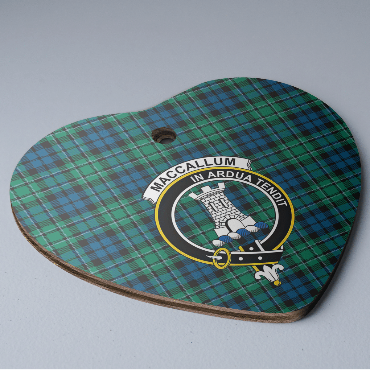 Clan MacCallum Ancient Tartan Crest Heart Ceramic Ornament MH75 MacCallum Ancient Tartan Tartan Christmas   