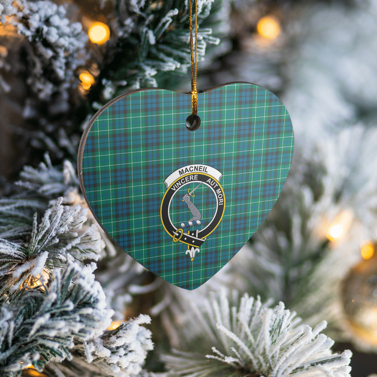 Clan MacNeill of Colonsay Ancient Tartan Crest Heart Ceramic Ornament MP82 MacNeill of Colonsay Ancient Tartan Tartan Christmas   