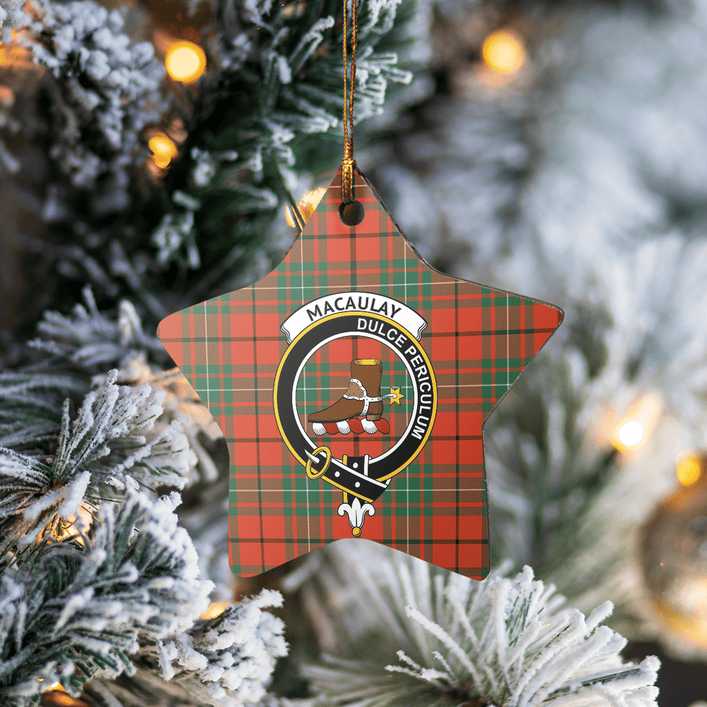Clan MacAulay Ancient Tartan Crest Star Ceramic Ornament VV18 MacAulay Ancient Tartan Tartan Christmas   