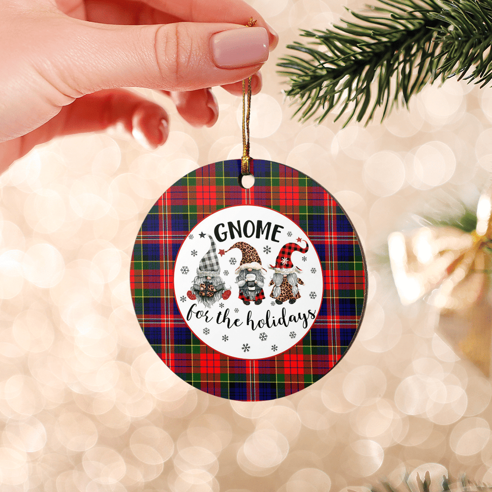 Clan MacPherson Modern Tartan Tartan Crest Gnome Round Ceramic Ornament PF34 MacPherson Modern Tartan Tartan Christmas   