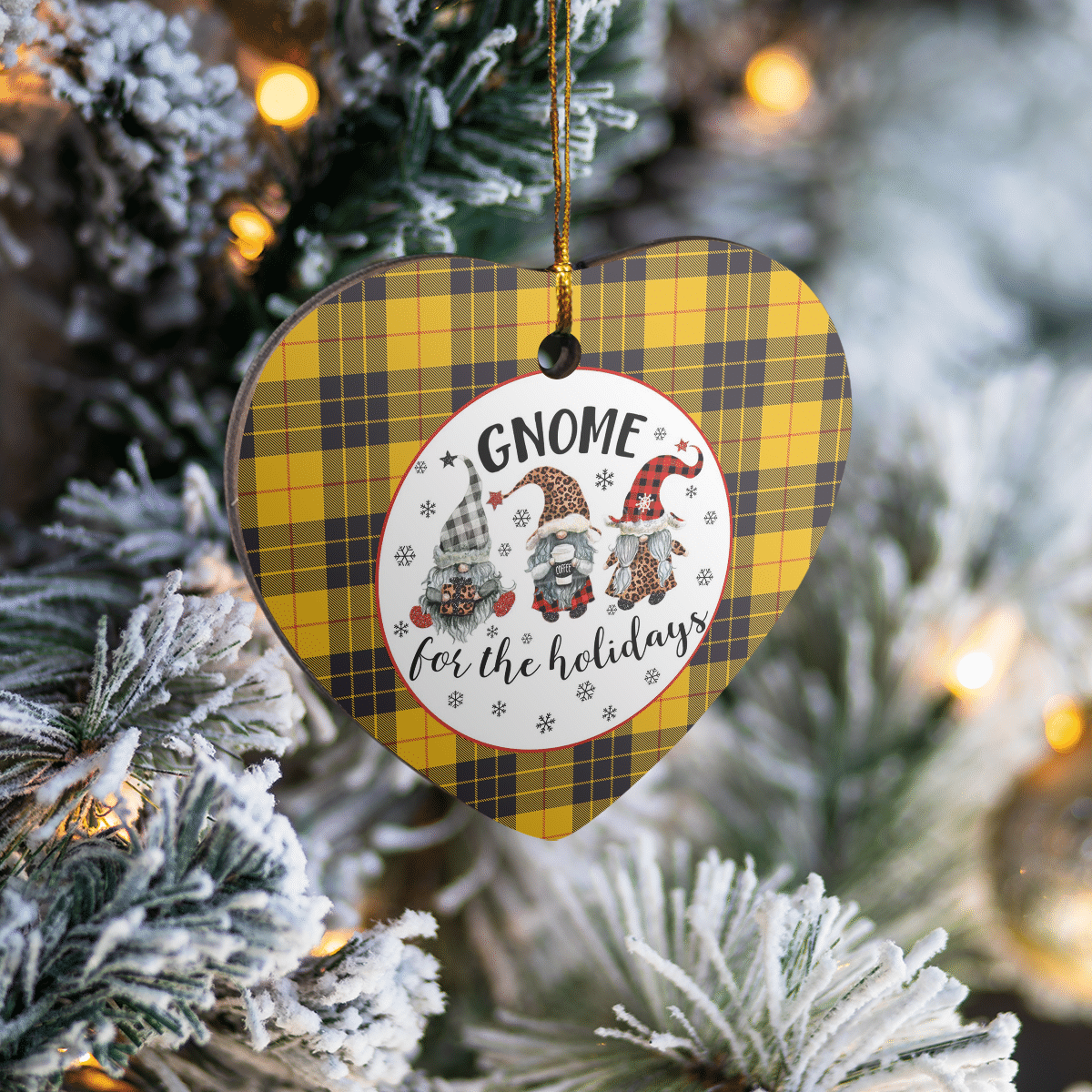 Clan MacLeod of Lewis Ancient Tartan Tartan Crest Gnome Heart Ceramic Ornament UY58 MacLeod of Lewis Ancient Tartan Tartan Christmas   