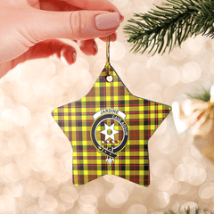 Clan Jardine Tartan Crest Star Ceramic Ornament BJ65 Jardine Tartan Tartan Christmas   