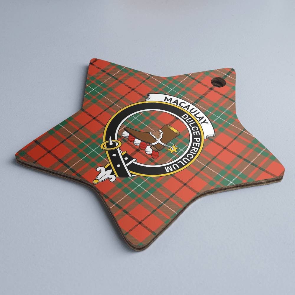 Clan MacAulay Ancient Tartan Crest Star Ceramic Ornament VV18 MacAulay Ancient Tartan Tartan Christmas   