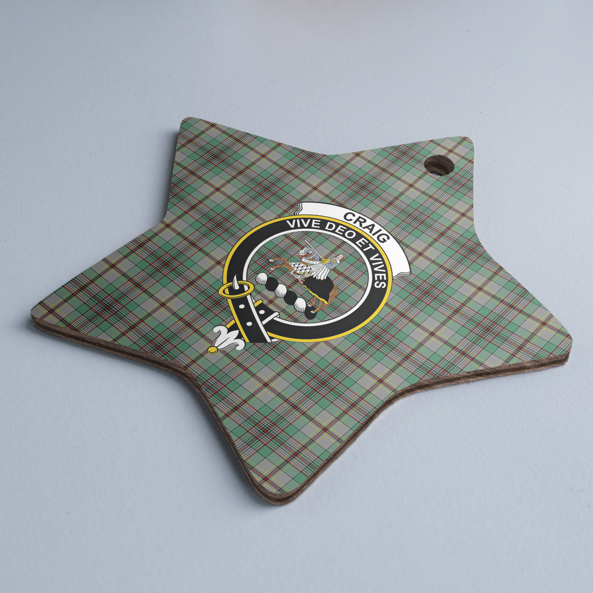 Clan Craig Tartan Crest Star Ceramic Ornament AJ89 Craig Tartan Tartan Christmas   