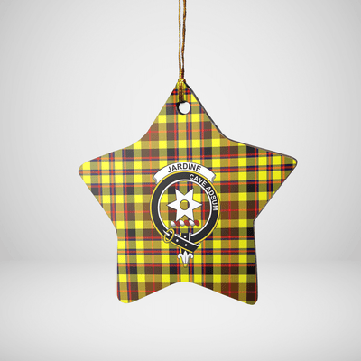 Clan Jardine Tartan Crest Star Ceramic Ornament