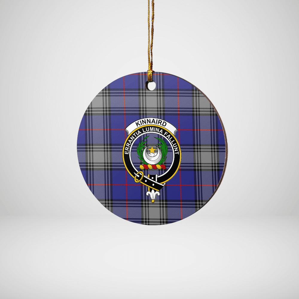 Clan Kinnaird Tartan Crest Round Ceramic Ornament NE63 Kinnaird Tartan Tartan Christmas   