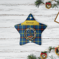 Clan Grewar Tartan Crest Star Ceramic Ornament IP37 Grewar Tartan Tartan Christmas   