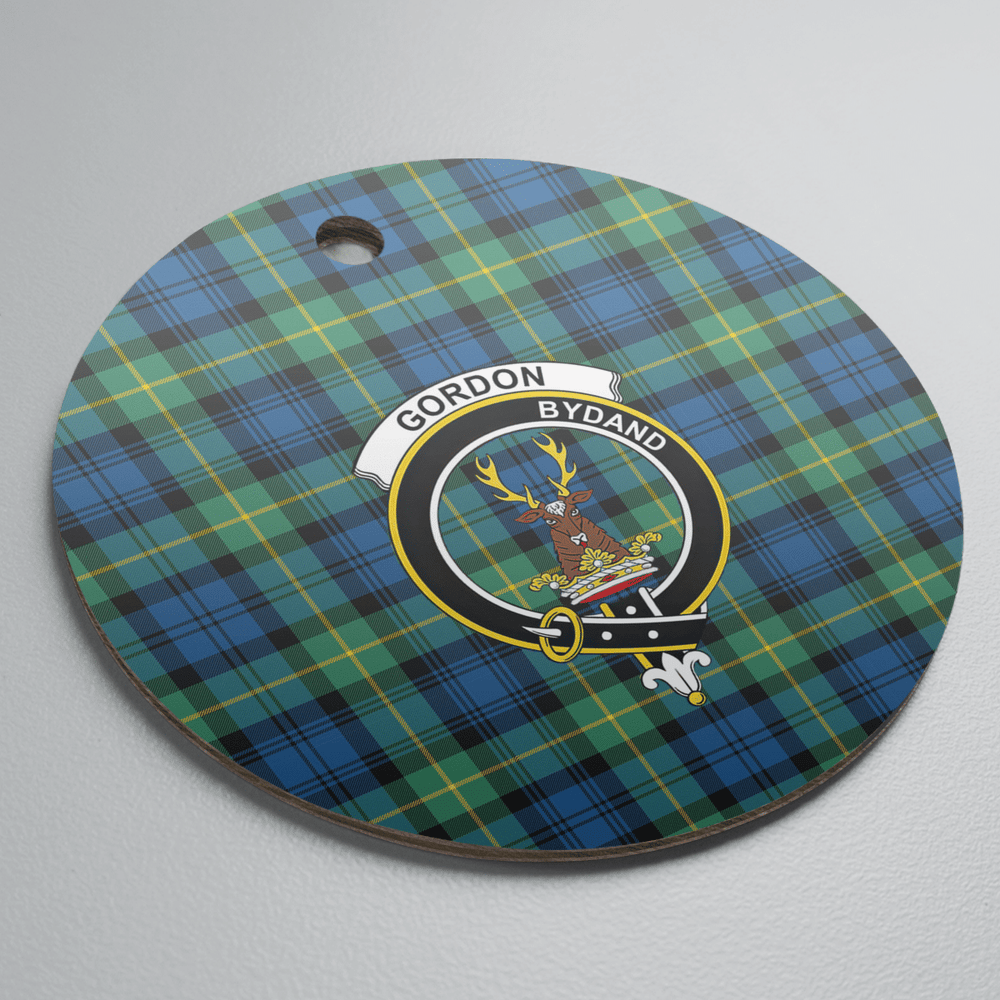 Clan Gordon Ancient Tartan Crest Round Ceramic Ornament AK31 Gordon Ancient Tartan Tartan Christmas   