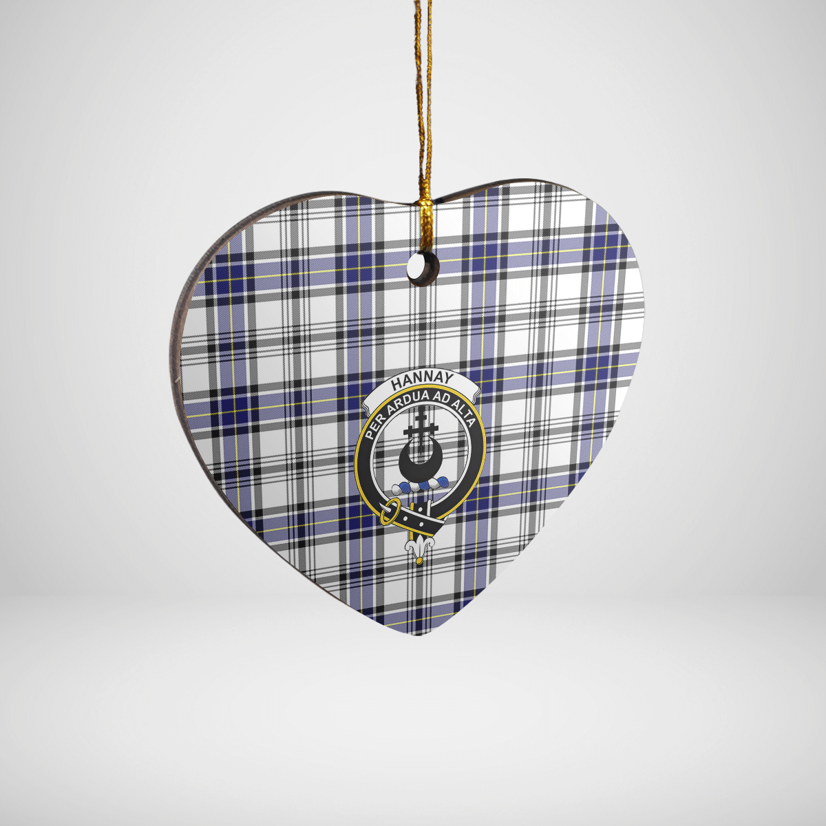 Clan Hannay Tartan Crest Heart Ceramic Ornament GY89 Hannay Tartan Tartan Christmas   