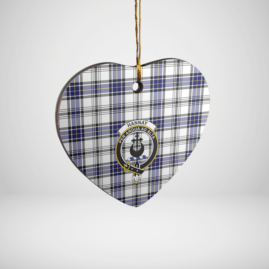 Clan Hannay Tartan Crest Heart Ceramic Ornament GY89 Hannay Tartan Tartan Christmas   