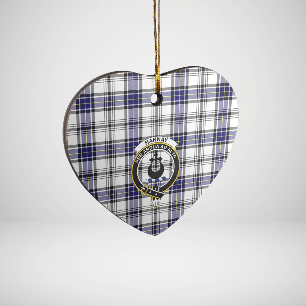 Clan Hannay Tartan Crest Heart Ceramic Ornament GY89 Hannay Tartan Tartan Christmas   