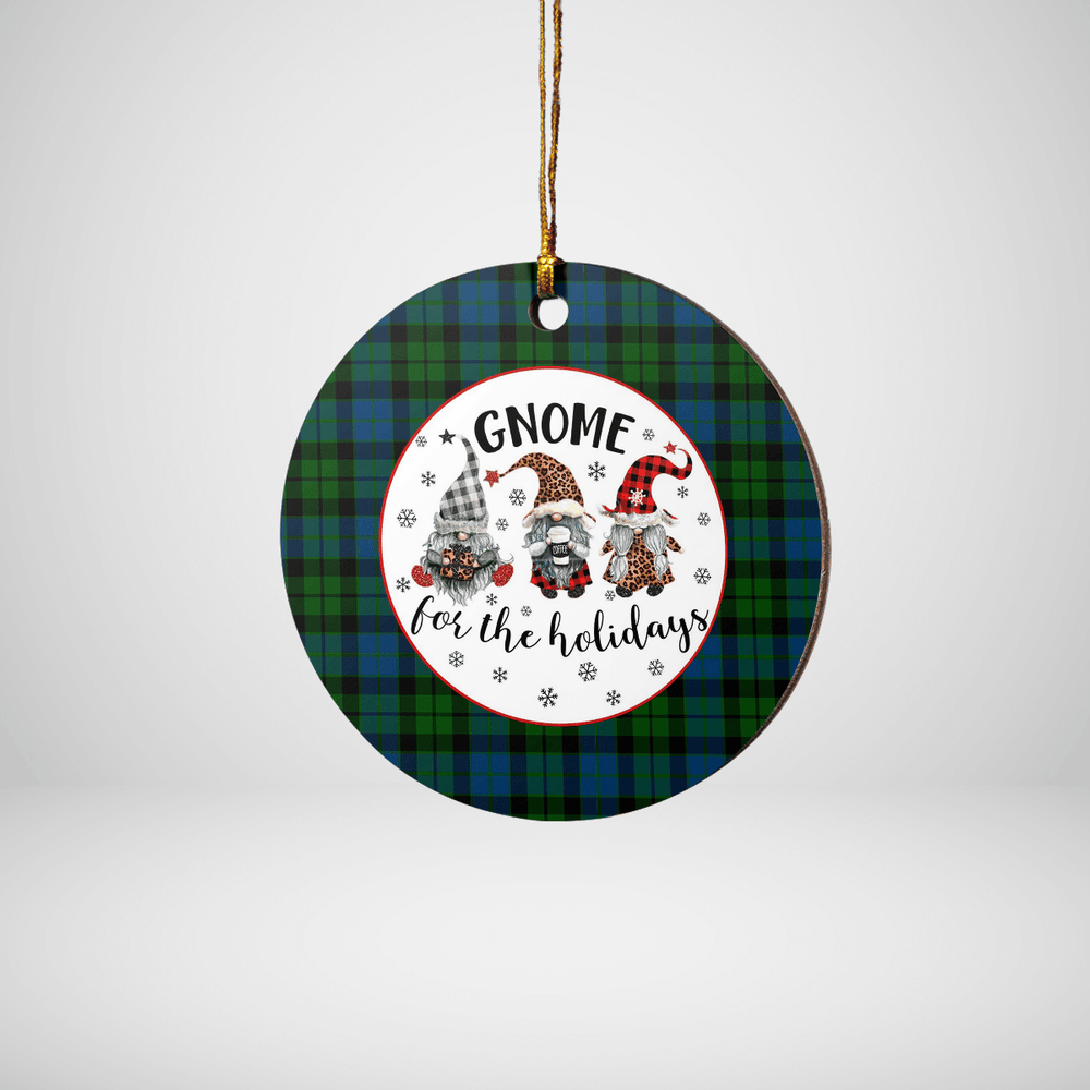Clan MacKay Modern Tartan Tartan Crest Gnome Round Ceramic Ornament CO43 MacKay Modern Tartan Tartan Christmas   
