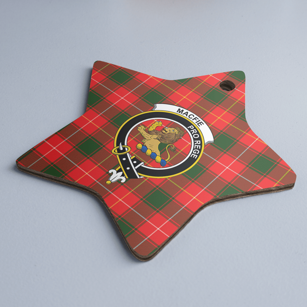 Clan MacFie Tartan Crest Star Ceramic Ornament VC50 MacFie Tartan Tartan Christmas   