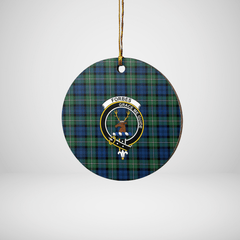 Clan Forbes Ancient Tartan Crest Round Ceramic Ornament TW57 Forbes Ancient Tartan Tartan Christmas   