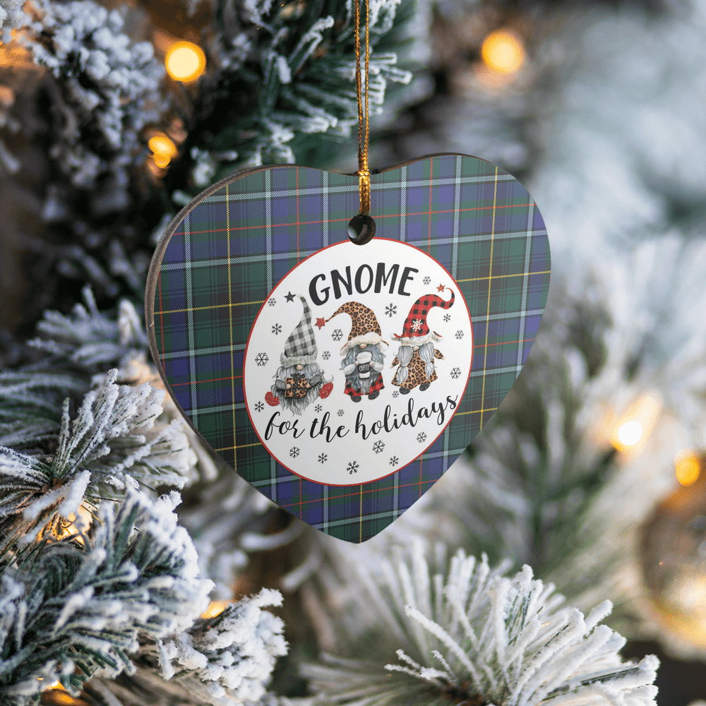 Clan MacInnes Modern Tartan Tartan Crest Gnome Heart Ceramic Ornament FG14 MacInnes Modern Tartan Tartan Christmas   