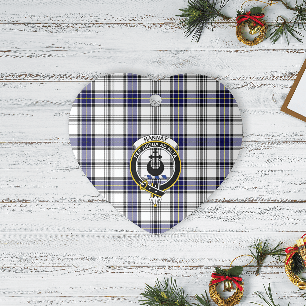 Clan Hannay Tartan Crest Heart Ceramic Ornament GY89 Hannay Tartan Tartan Christmas   