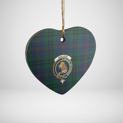 Clan Walker Hunting Modern Tartan Crest Heart Ceramic Ornament SM69 Walker Hunting Modern Tartan Tartan Christmas   