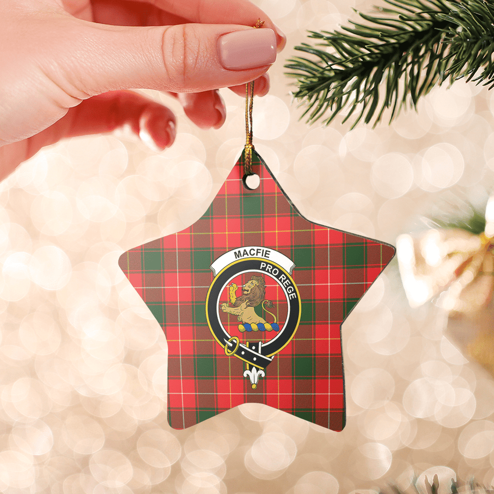 Clan MacFie Tartan Crest Star Ceramic Ornament VC50 MacFie Tartan Tartan Christmas   