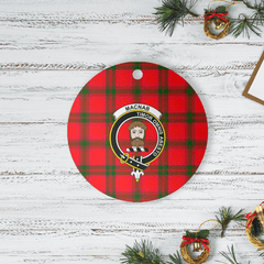 Clan MacNab Modern Tartan Crest Round Ceramic Ornament PJ81 MacNab Modern Tartan Tartan Christmas   