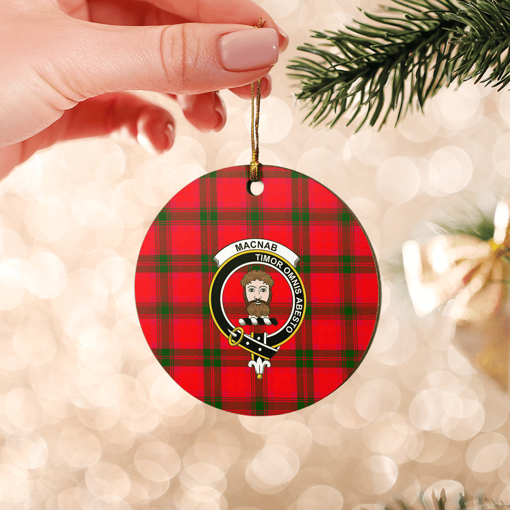 Clan MacNab Modern Tartan Crest Round Ceramic Ornament PJ81 MacNab Modern Tartan Tartan Christmas   