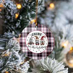 Clan MacPherson Hunting Modern Tartan Tartan Crest Gnome Round Ceramic Ornament QE79 MacPherson Hunting Modern Tartan Tartan Christmas   