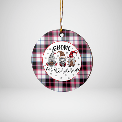 Clan MacPherson Hunting Modern Tartan Tartan Crest Gnome Round Ceramic Ornament
