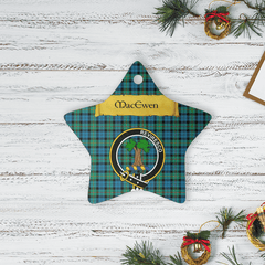 Clan MacEwen Ancient Tartan Crest Star Ceramic Ornament OH64 MacEwen Ancient Tartan Tartan Christmas   