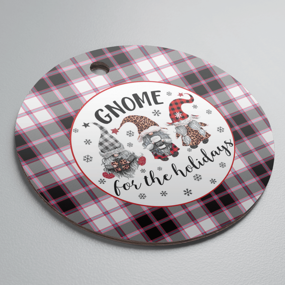 Clan MacPherson Hunting Modern Tartan Tartan Crest Gnome Round Ceramic Ornament QE79 MacPherson Hunting Modern Tartan Tartan Christmas   