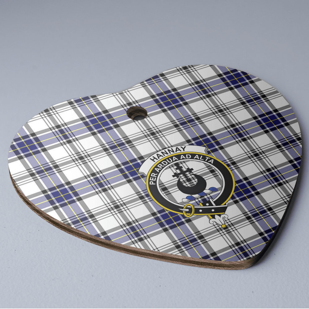 Clan Hannay Tartan Crest Heart Ceramic Ornament GY89 Hannay Tartan Tartan Christmas   
