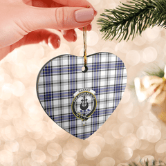 Clan Hannay Tartan Crest Heart Ceramic Ornament GY89 Hannay Tartan Tartan Christmas   