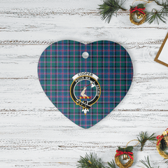 Clan Cooper Ancient Tartan Crest Heart Ceramic Ornament VL73 Cooper Ancient Tartan Tartan Christmas   