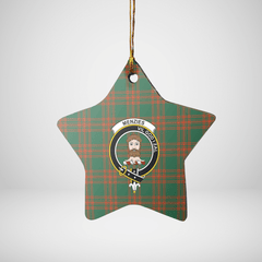 Clan Menzies Green Ancient Tartan Crest Star Ceramic Ornament CA40 Menzies Green Ancient Tartan Tartan Christmas   