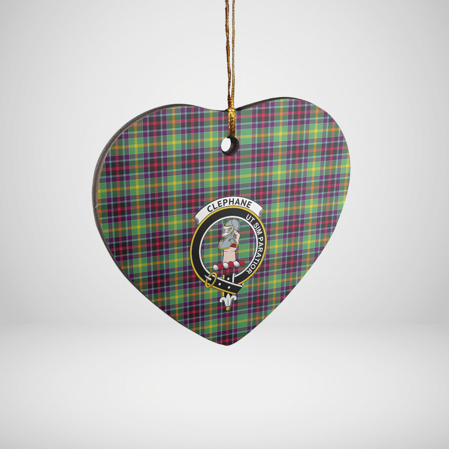 Clan Clephane Tartan Crest Heart Ceramic Ornament CM96 Clephane Tartan Tartan Christmas   