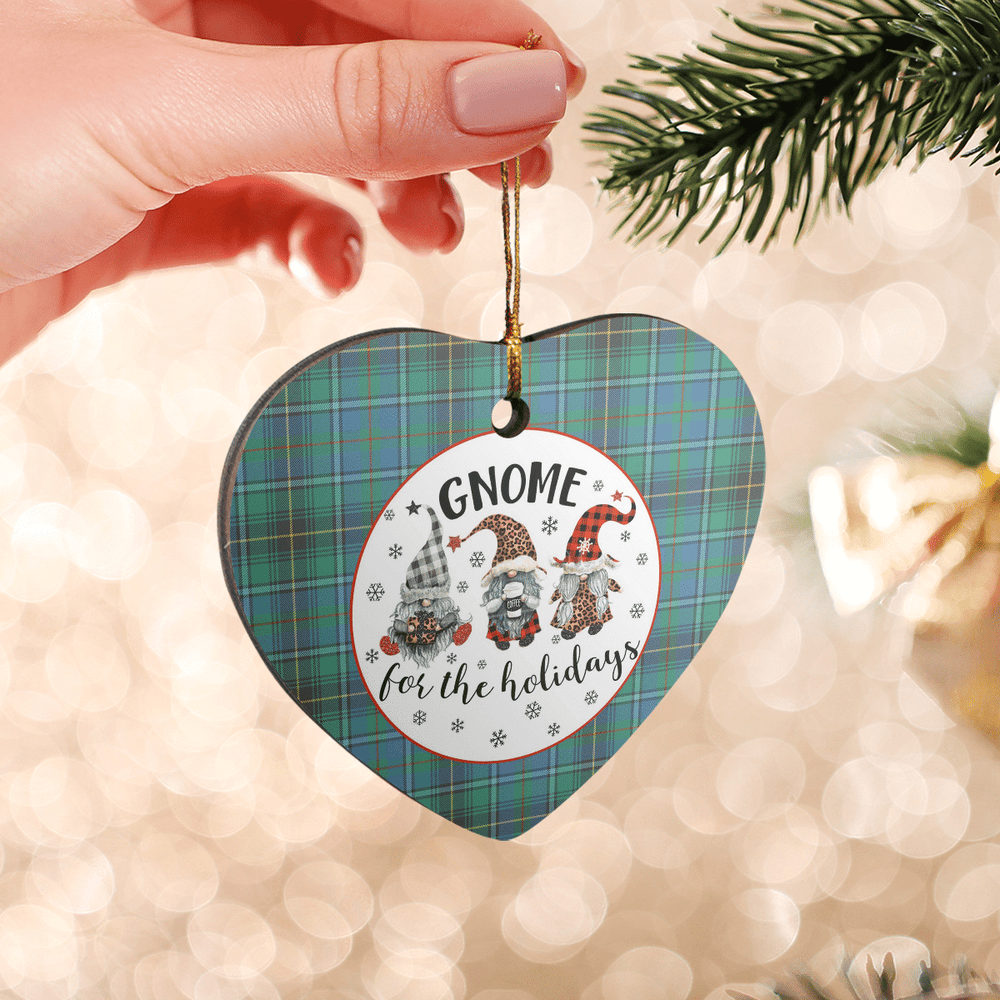 Clan MacInnes Ancient Tartan Tartan Crest Gnome Heart Ceramic Ornament XS48 MacInnes Ancient Tartan Tartan Christmas   