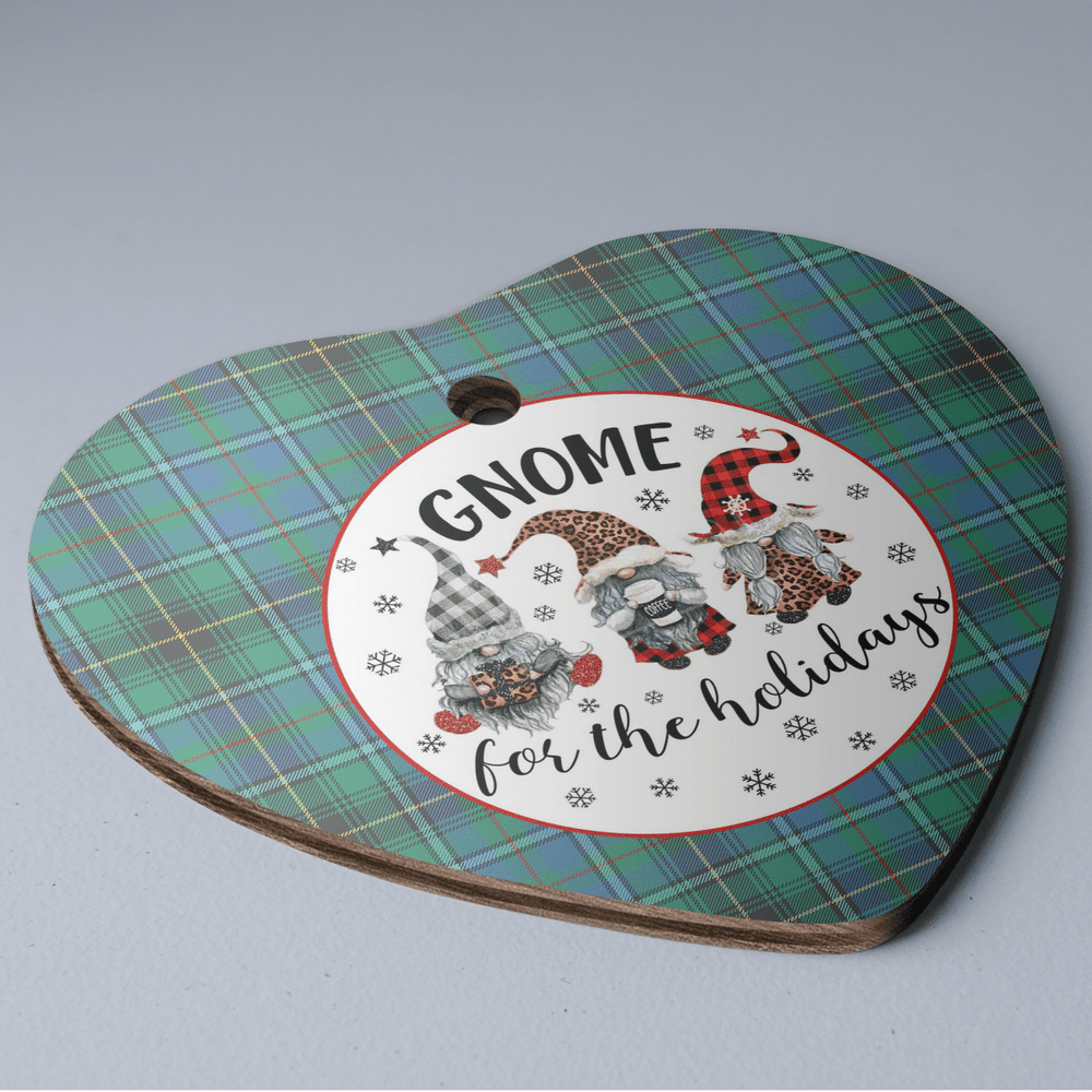 Clan MacInnes Ancient Tartan Tartan Crest Gnome Heart Ceramic Ornament XS48 MacInnes Ancient Tartan Tartan Christmas   