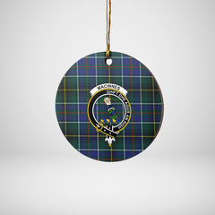 Clan MacInnes Modern Tartan Crest Round Ceramic Ornament JR39 MacInnes Modern Tartan Tartan Christmas   