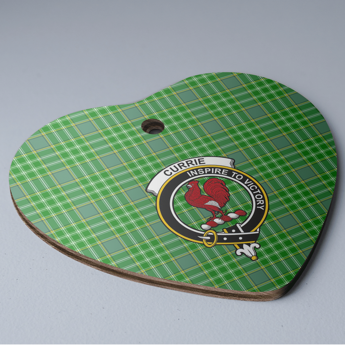 Clan Currie Tartan Crest Heart Ceramic Ornament KP22 Currie Tartan Tartan Christmas   