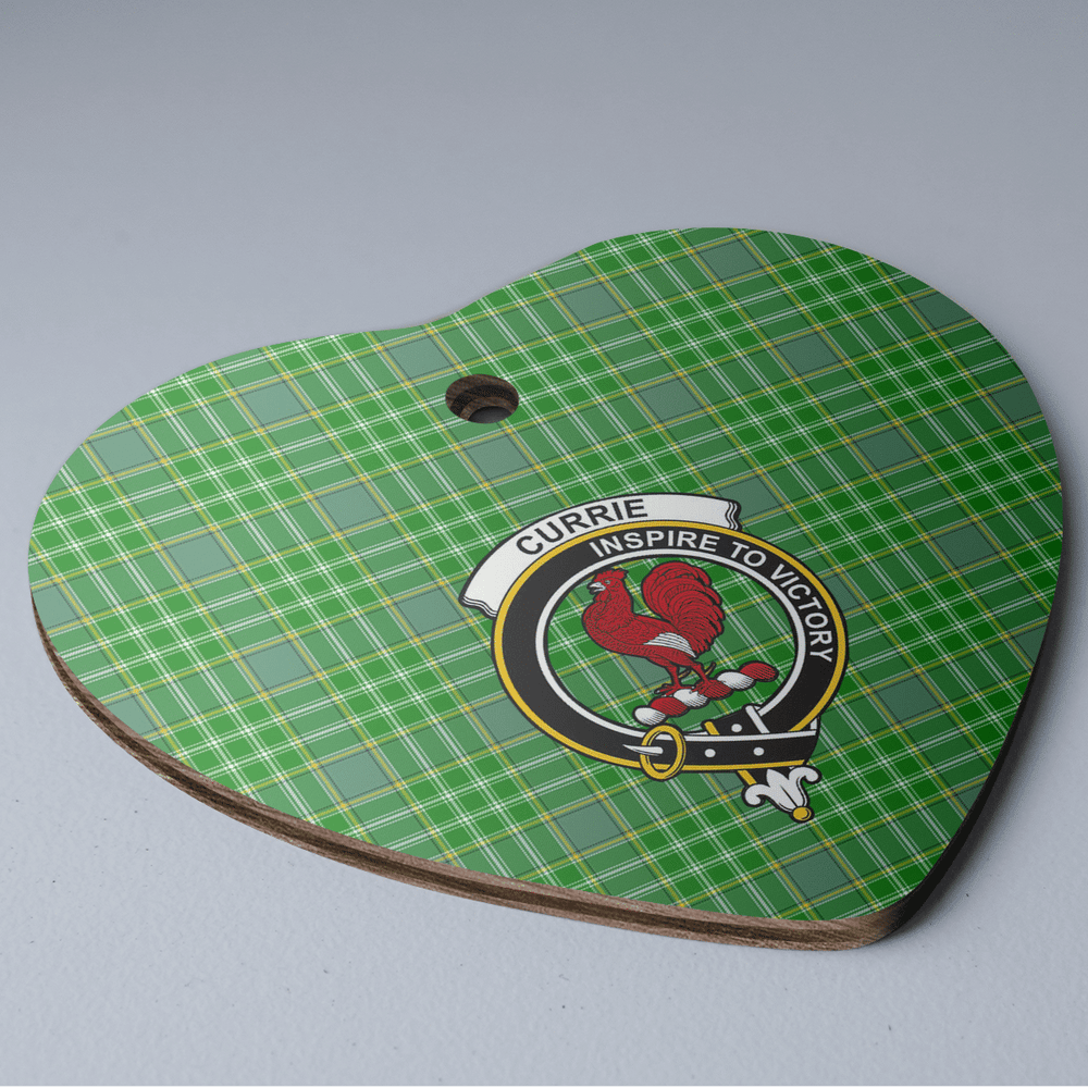Clan Currie Tartan Crest Heart Ceramic Ornament KP22 Currie Tartan Tartan Christmas   