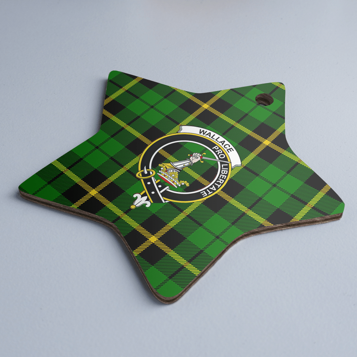 Clan Wallace Hunting Green Tartan Crest Star Ceramic Ornament BW32 Wallace Hunting Green Tartan Tartan Christmas   